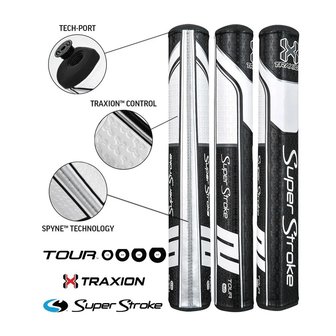 Super Stroke Traxion Tour 5.0 Zwart Wit Zilver