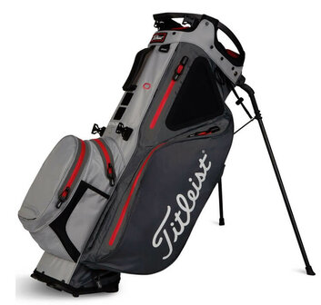 Titleist Hybrid 14 StaDry Standbag Charcoal Grey Red