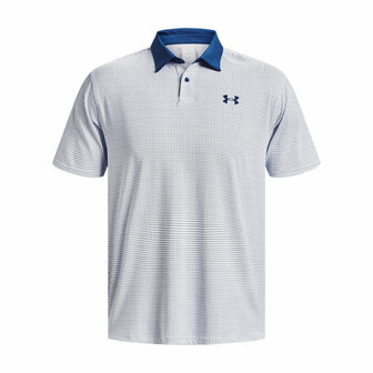 Under Armour T2G Printed Polo White Blue Mirage