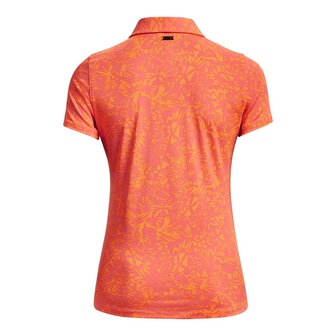 Under Armour Zinger Printed Dames Polo Pink Shock Orange Blast