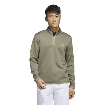 Golfsweater Adidas Microdot 1/4 Rits Olive