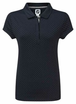 Footjoy Smooth Pique Pin Dot Navy Dames Polo