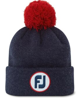 Footjoy Solid Pom Navy Rood