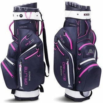 Big Max Silencio Dri Lite 2 Cartbag Navy Silver Fuchsia