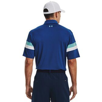 Under Armour T2G Blocked Heren Golfpolo Blue Mirage White Glacier Blue