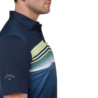 Callaway Fluid Stripe Ventelated Heren Golfpolo Peacoat