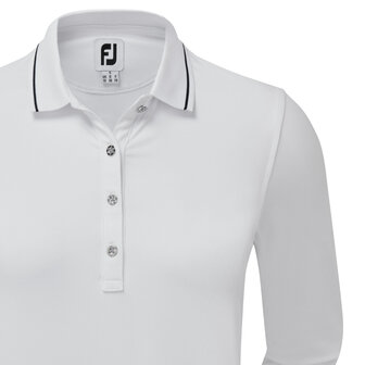 Footjoy Dames Thermal Jersey Lange Mouw Polo Wit