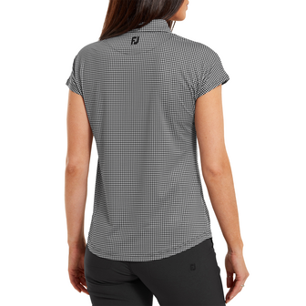 Footjoy Houndstooth Print Dames Polo Zwart