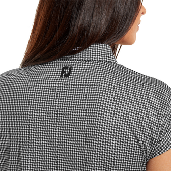 Footjoy Houndstooth Print Dames Polo Zwart