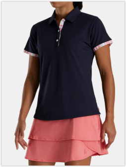 Footjoy Trim Pique Dames Polo Navy