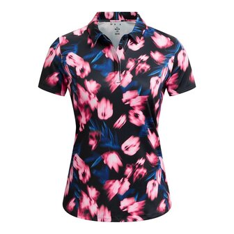 Under Armour Zinger Blur Polo Black Pink Punk