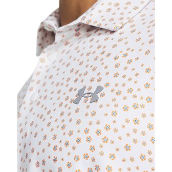 Under Armour Playoff Golfpolo 3.0 Printed- Polo-Tudor Rose White