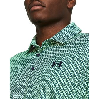 Under Armour Playoff Golfpolo 3.0 Printed- Micro-Pine Matrix Green 