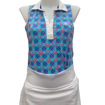 Chiberta  Faience Mouwloze Dames Golfpolo Multi Kleuren