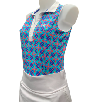 Chiberta  Faience Mouwloze Dames Golfpolo Multi Kleuren