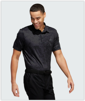 Adidas Jaquard Polo Carbon Black