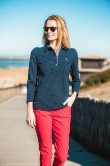 Chiberta Dames Golfpolo Langemouw Navy