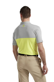 Footjoy Lisle Block Grey Lime Polo