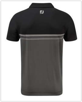 Footjoy Lisle Eng EOE Stripe Polo Black