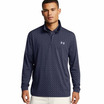 Under Armour Heren Playoff Printed 1/4 Zip Navy Wit Steel