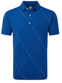 Golfpolo Heren Footjoy Raker Print Deep Blue