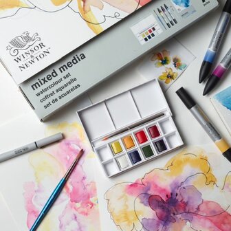 Winsor&amp;Newton Mixed Media Set-Aquarel 7-Delig