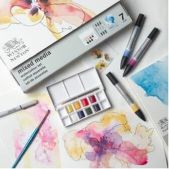 Winsor&amp;Newton Mixed Media Set-Aquarel 7-Delig