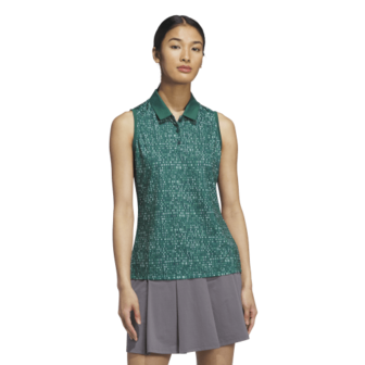 Adidas W UlT Printed Mouwloze Dames Polo Groen