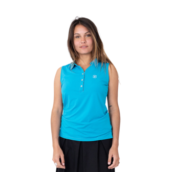 Chiberta Losy  Mouwloze Dames Golfpolo Turquiose