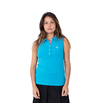 Chiberta Losy  Mouwloze Dames Golfpolo Turquiose