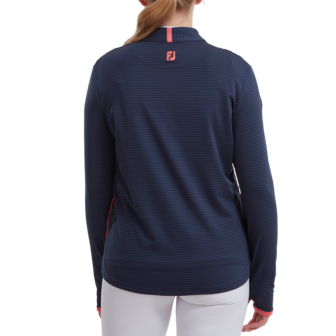 Footjoy Full Zipp Jersey tonal Strip Midlayer Navy