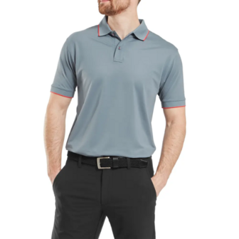 Footjoy Stretch Pique Heren Polo Shirt Flint/Hibiscus