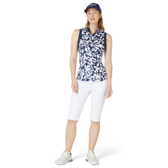 Callaway Abstract Floral Sleeveless Polo Dames Peacoat