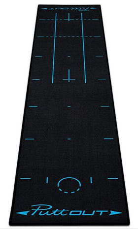 PuttOut Putting Mat Zwart Blauw