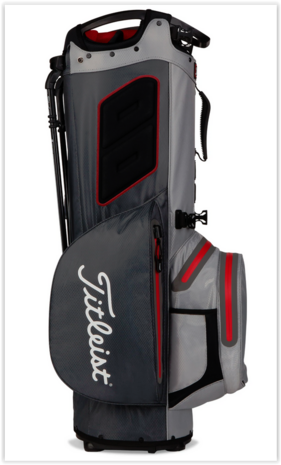 Titleist Hybrid 14 StaDry Standbag Charcoal Grey Red