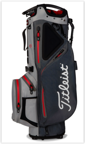 Titleist Hybrid 14 StaDry Standbag Charcoal Grey Red