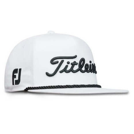 Titleist Flat Bill Tour Rope Cap White Black