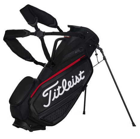 Titleist Jet Black Premium Stand Bag Black Red