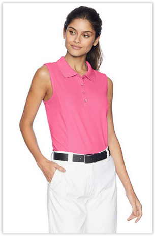 Greg Norman Pro Tek Pique Ärmelloses Damen-Polo Fuchsia