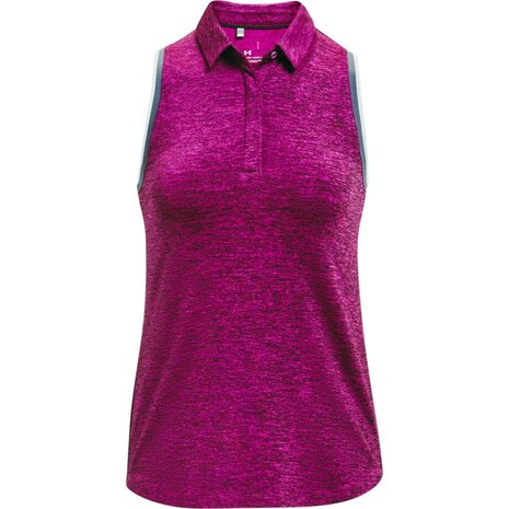 Under Armour Zinger Sleeveless Tipped Polo Polaris Purple