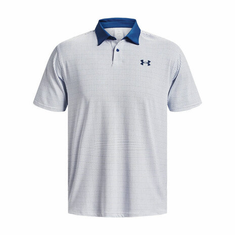 Under Armour T2G Printed Polo White Blue Mirage