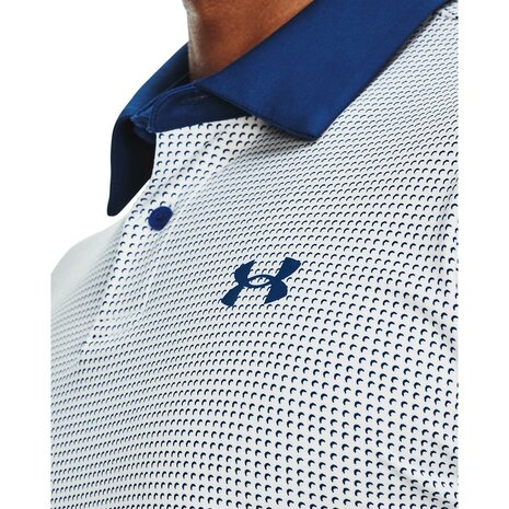 Under Armour T2G Printed Polo White Blue Mirage