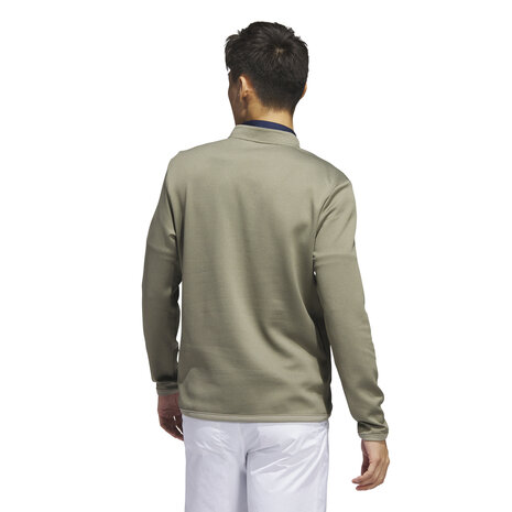 Golfsweater Adidas Microdot 1/4 Rits Olive