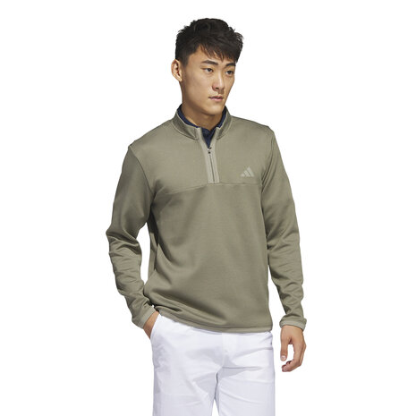 Golfsweater Adidas Microdot 1/4 Rits Olive