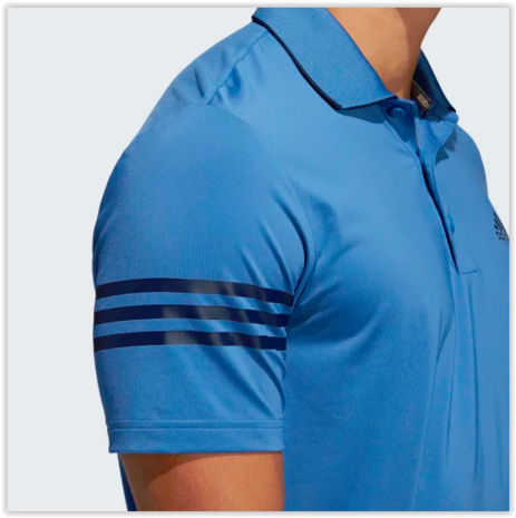 FJ9942-Adidas Ultimate 365 blocked Golf Poloshirt Blauw 3 Stripes