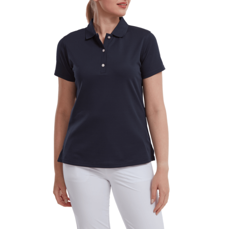 Footjoy Stretch Pique Solid Golfpolo Dames Navy