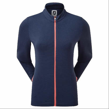 Footjoy Full Zipp Jersey tonal Strip Midlayer Navy