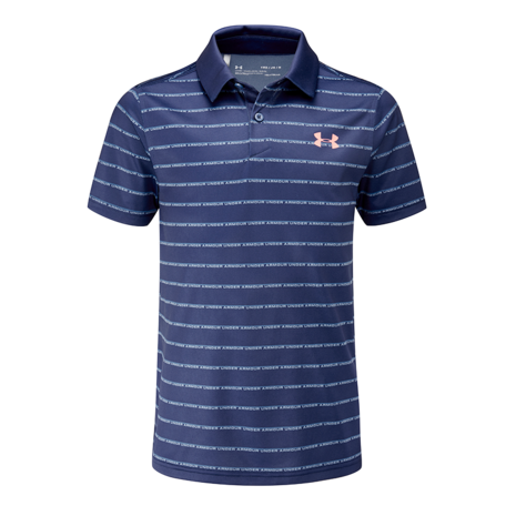 Under Armour Treadborne Stripe Junior Golf Polo Navy