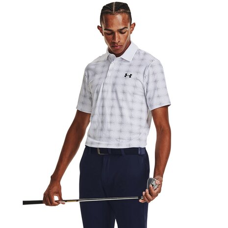 Under Armour Playoff Polo 3.0 Print-White Midnight Navy