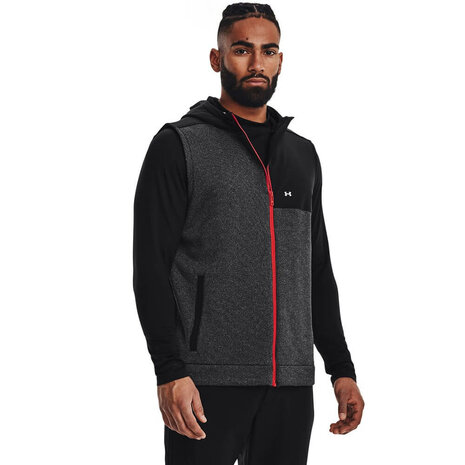 Under Armour Storm Sweater Fleece Vest Black Radio Red